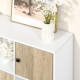 Storage Cabinet, Bookcase, Display Shelf with 6 Storage Cubes &amp; Doors for Dining Room, Living Room, Natural