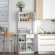 Tall Kitchen Cupboard, Kitchen Cabinet with Doors, Shelves, Drawer and Open Countertop, Storage Cabinet for Living Room, Dining 