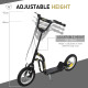 Teen Kids Stunt Scooter w/ Adjustable Handlebar, 12 Inch Rubber Tyres, Dual Brakes, Black