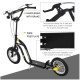 Teen Kids Stunt Scooter w/ Adjustable Handlebar, 12 Inch Rubber Tyres, Dual Brakes, Black