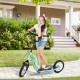 Teen Kids Stunt Scooter w/ Adjustable Handlebar, 12 Inch Rubber Tyres, Dual Brakes, Blue