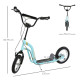 Teen Kids Stunt Scooter w/ Adjustable Handlebar, 12 Inch Rubber Tyres, Dual Brakes, Blue