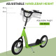 Teen Kids Stunt Scooter w/ Adjustable Handlebar, 12 Inch Rubber Tyres, Dual Brakes, Green