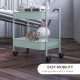 Three-Tier Steel Storage Trolley - Light Blue