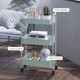 Three-Tier Steel Storage Trolley - Light Blue