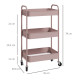 Three-Tier Steel Storage Trolley - Pink