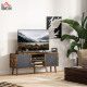 TV Cabinet Stand Unit for TVs up to 50&#039;&#039; with Foldable Drawers, Entertainment Centre for Living Room Rustic Brown