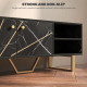 TV Stand Cabinet for TVs up to 50 Inches, TV Unit with Storage Shelves and Cupboard for Living Room, Black Marble Tone