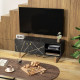 TV Stand Cabinet for TVs up to 50 Inches, TV Unit with Storage Shelves and Cupboard for Living Room, Black Marble Tone