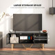 TV Stand Cabinet for TVs up to 50 Inches, TV Unit with Storage Shelves and Cupboard for Living Room, Black Marble Tone