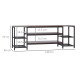 TV Unit Cabinet for TVs up to 60 Inches, Industrial TV Stand with Storage Shelves for Living Room, Brown and Grey