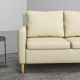 Two Seater Sofa for Living Room, Modern Fabric Couch with Wood Legs and 2 Pockets for Bedroom and Home Office, Beige