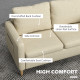 Two Seater Sofa for Living Room, Modern Fabric Couch with Wood Legs and 2 Pockets for Bedroom and Home Office, Beige