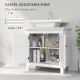 Under Sink Bathroom Cabinet, Freestanding Bathroom Sink Cabinet with Adjustable Shelf for Wall-Mounted Sinks, 60 x 30 x 60cm, Wh