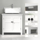 Under Sink Bathroom Cabinet, Freestanding Bathroom Sink Cabinet with Adjustable Shelf for Wall-Mounted Sinks, 60 x 30 x 60cm, Wh