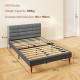 Upholstered Double Bed Frame, with Slats - Grey