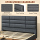 Upholstered Double Bed Frame, with Slats - Grey