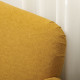 Velvet Feel Fabric 2 Seater Sofa, Small Sofa Loveseat with 21cm Thick Padding and Wood Legs, Yellow