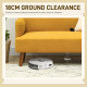 Velvet Feel Fabric 2 Seater Sofa, Small Sofa Loveseat with 21cm Thick Padding and Wood Legs, Yellow