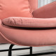 Velvet Rocking Chair Armchair with Lumbar Pillow, Metal Legs and Wood Base for Living Room, Bedroom, Pink