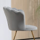 Velvet-Feel Lotus Petal Accent Chair - Grey