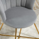 Velvet-Feel Lotus Petal Accent Chair - Grey