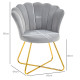 Velvet-Feel Lotus Petal Accent Chair - Grey