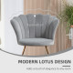 Velvet-Feel Lotus Petal Accent Chair - Grey