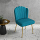 Velvet-Feel Shell Accent Chair - Blue