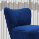 Velvet-Feel Tub Accent Chair - Dark Blue