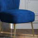 Velvet-Feel Tub Accent Chair - Dark Blue