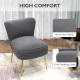 Velvet-Feel Tub Accent Chair - Grey