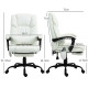 Vinsetto 6-Point Massage Office Chair, PU Leather Desk Chair with Adjustable Height and Footrest for Home Office, White