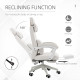 Vinsetto Linen-Look Office Chair, with 160° Reclining Back and Footrest - White