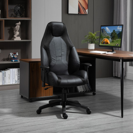 Vinsetto Racing Gaming Chair, Mesh & Faux Leather Computer Chair with High Back, Swivel Wheels, Adjustable Height and Armrest, B