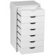 Vinsetto Vertical Filing Cabinet, 7-drawer File Cabinet, Mobile Office Cabinet on Wheels for Study, Home Office, White