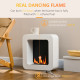 Wall Mounted Ethanol Fireplace, Bioethanol Heater Stove Fire with 1L Tank, 2.5 Hour Burning Time, White