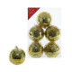 Pack of 6 Gold Disco Ball Baubles (8cm)