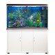 Aquarium Fish Tank &amp; Cabinet with Complete Starter Kit - White Tank &amp; Natural Gravel - EU Plug