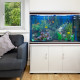 Aquarium Fish Tank and Cabinet with Complete Starter Kit - White Tank and Natural Gravel