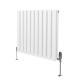 Oval Column Radiator &amp; Valves - 600mm x 600mm – White