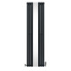 Oval Mirror Radiator &amp; Valves - 1800mm x 500mm - Anthracite Grey