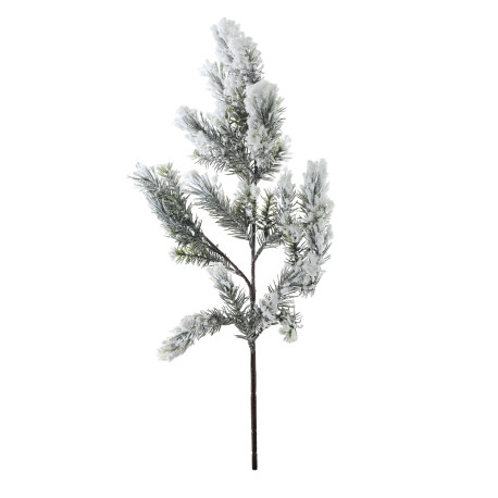 White and Green Heavy Snow Pine Spray (57cm)