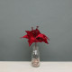 Small Velvet Burgundy Poinsettia Pick