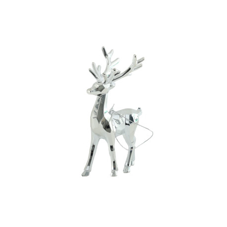 Reindeer Hanging Decoration - Shiny Silver (10cm)