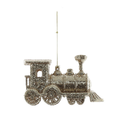 Sparkly Train Hanging Decoration -Champagne (8cm)