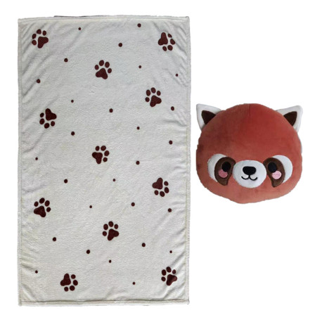 2-in-1 Blankeazzz Plush Toy & Travel Blanket - Adoramals Ru the Red Panda