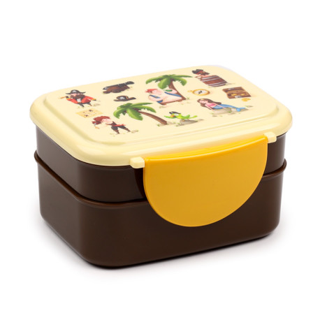 Bento Clip Lock Lunch Box with Cutlery - Jolly Rogers Pirates