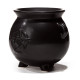 Black Witches Cauldron Shaped Oil Burner with Pentagram