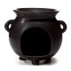 Black Witches Cauldron Shaped Oil Burner with Pentagram